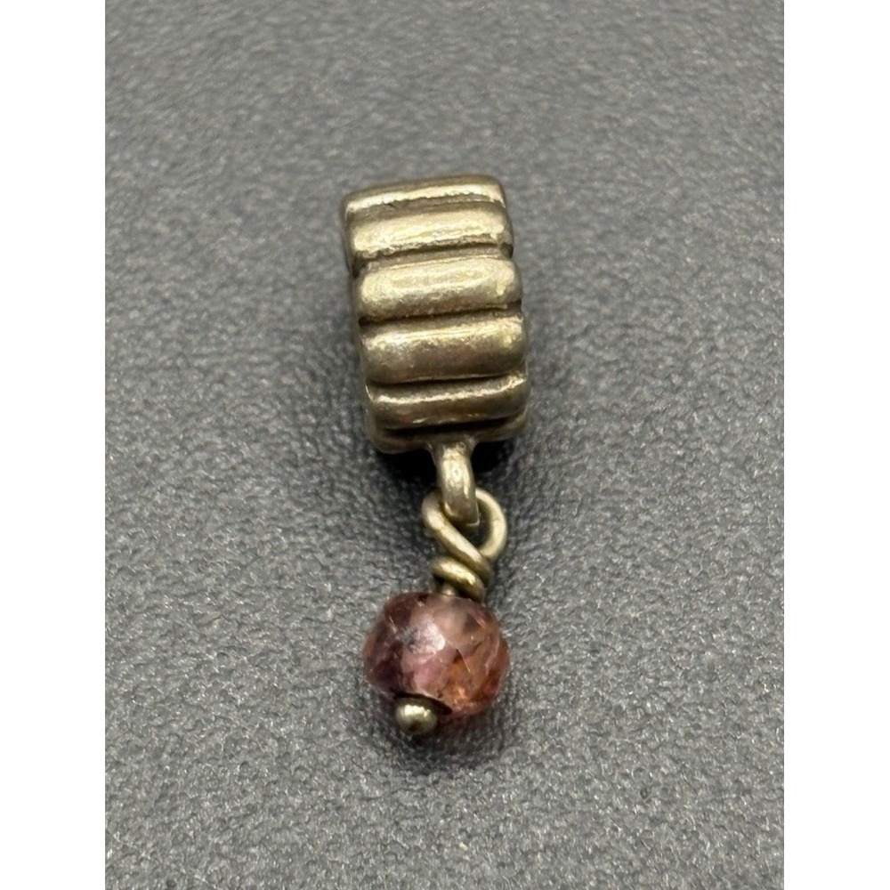 Pandora Sterling Silver Pink Topaz Charm ALE D28